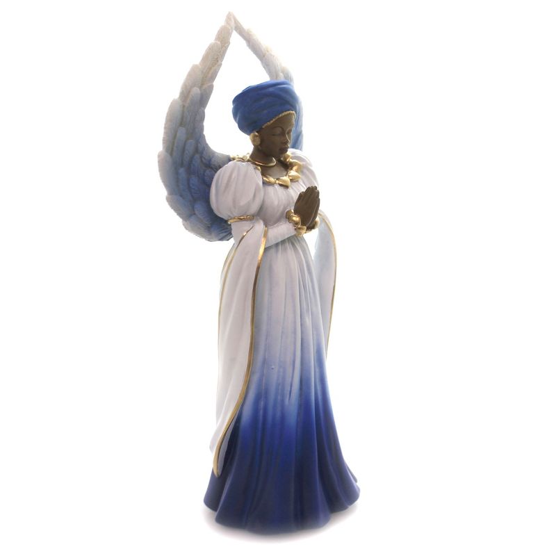 Black Art 10.0" Serenity Angel Blue Prayer Religious Culture  -  Decorative Figurines