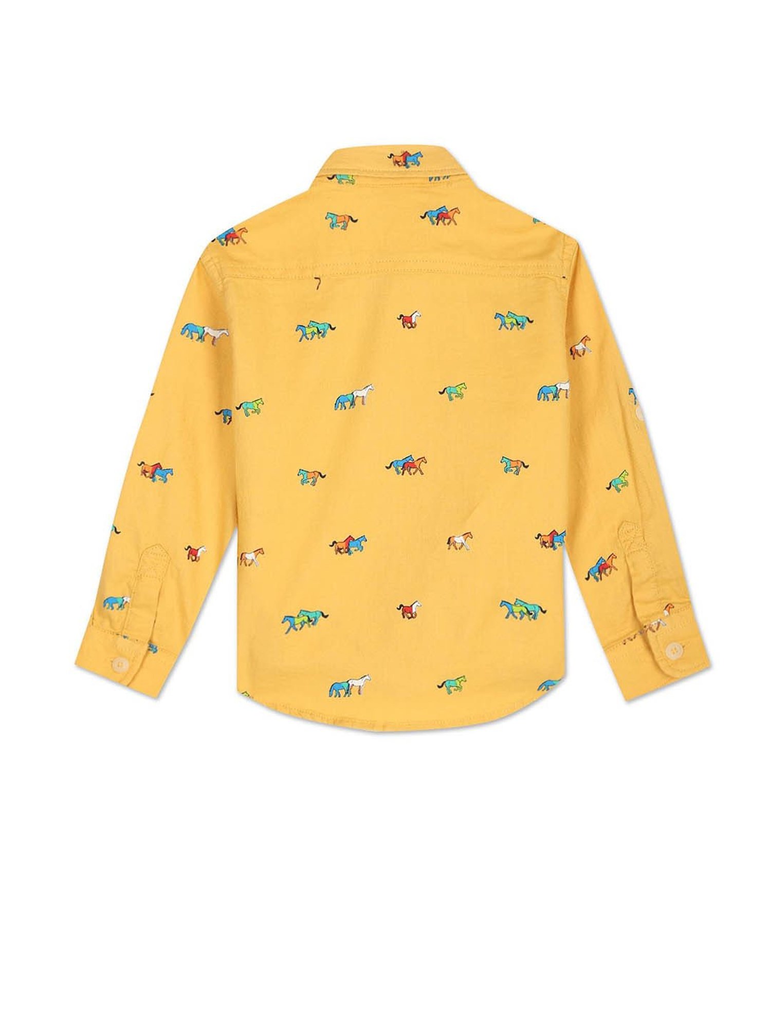 U.S. Polo Assn. Boys Yellow Printed Full Sleeves Shirt