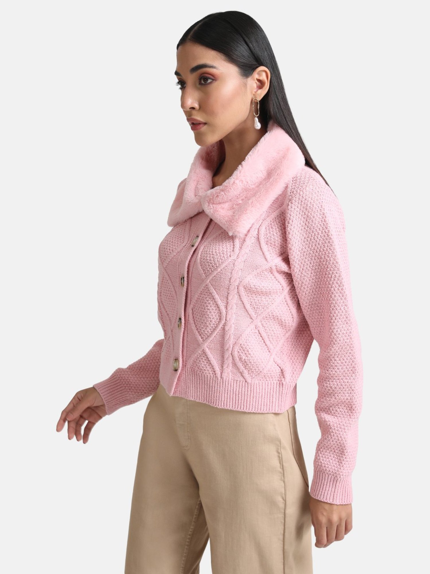 Kazo Cardian With Fur Collar