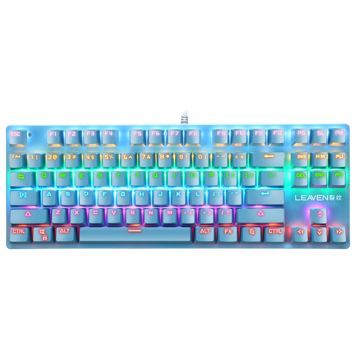 LEAVEN K550 Punk Mechanical Keyboard 87-key Green Axis Game Competitive Office Keyboard