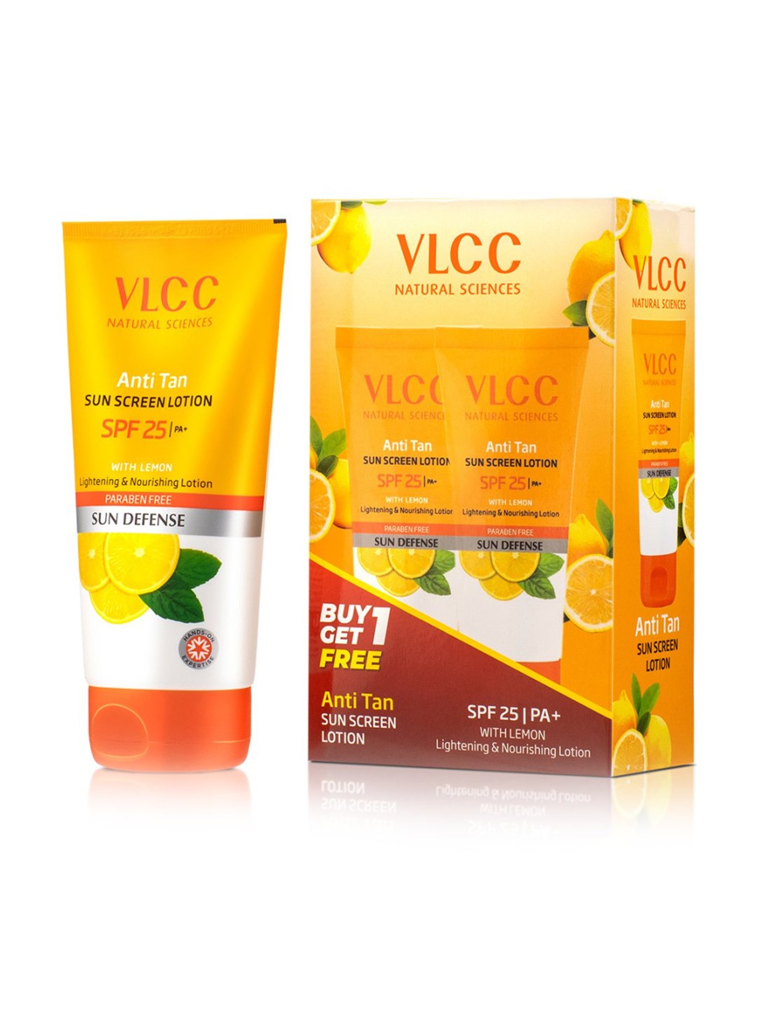 VLCC Anti Tan Skin Lightening Face Wash and Anti Tan Sun Screen Lotion SPF 25 PA+ Combo