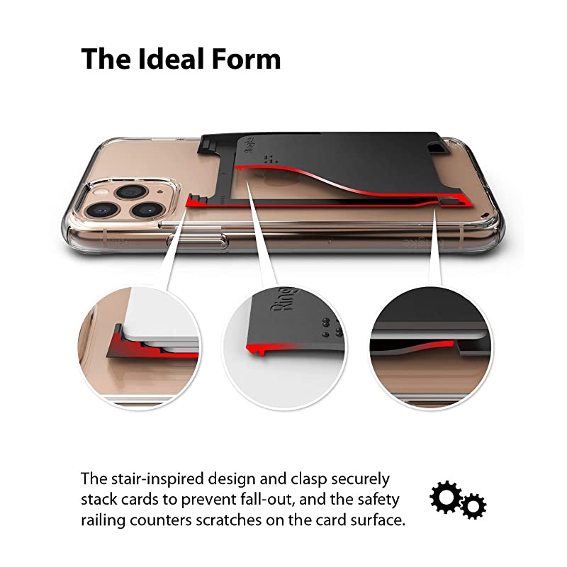 Slot Card Holder Designed for Smartphones Adhesive Stick On Wallet Case Minimalist Slim Hard Premium Credit Card Cash Sleeve Black