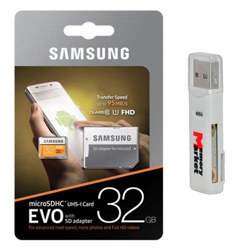 Samsung 32GB MicroSD HC Class 10 UHS-1 Mobile Memory Card for Samsung Galaxy S7 & S7 Edge S8 & S8 Plus & SD Memory Card Reader