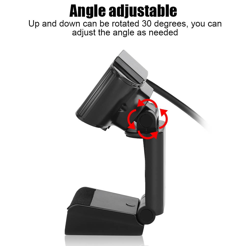 HXSJ A870 High Quality Auto Focus 3 LED Lights  HD USB Webcams Black PC Web Cam Camera for Computer Laptop Desktop Tv Webcam