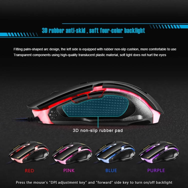 SUNSKY Wired USB Optical Mouse PC Mouse Gaming High Precision Gaming Mouse for Computer PC Laptop Mice with LED Light