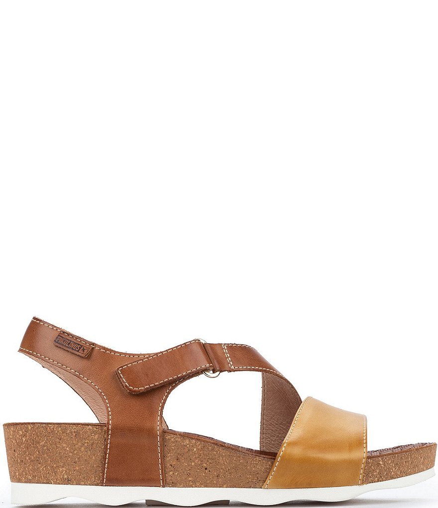 Pikolinos Mahon W9E Leather Crossband Wedge Sandals