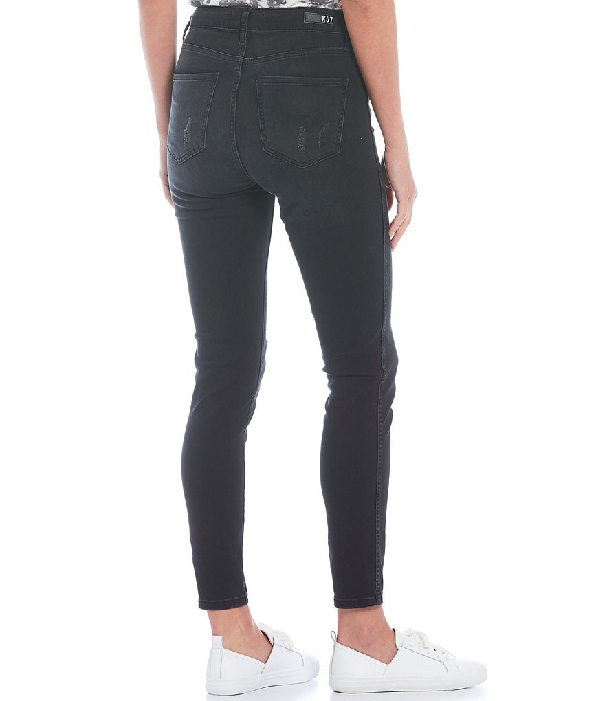 KUT from the Kloth Connie High Rise Fab Ab Fit Technique Destruction Detail Ankle Skinny Jeans