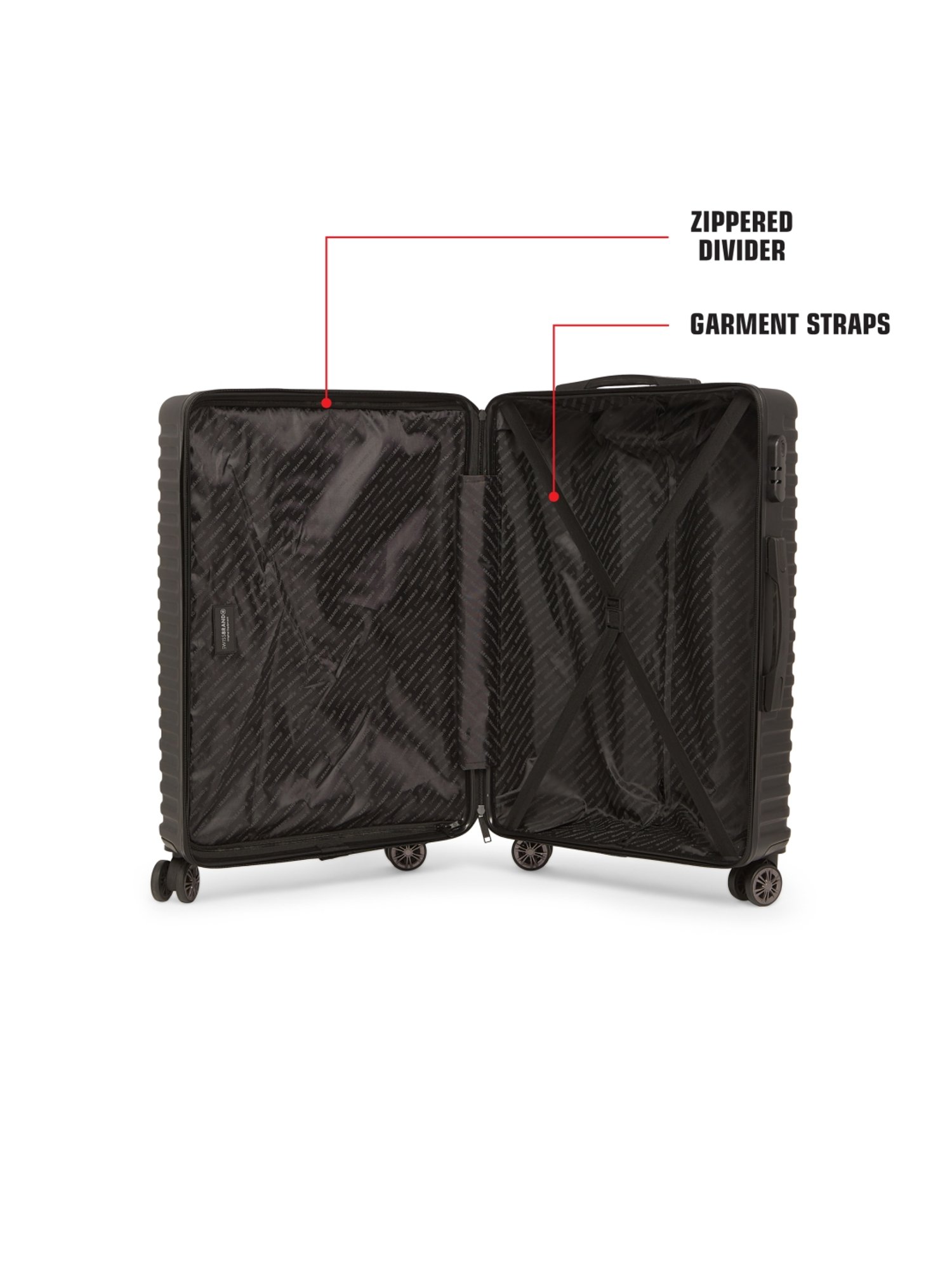 Swiss Brand Dublin Navy 8 Wheel Small Hard Cabin Trolley - 38 Inch