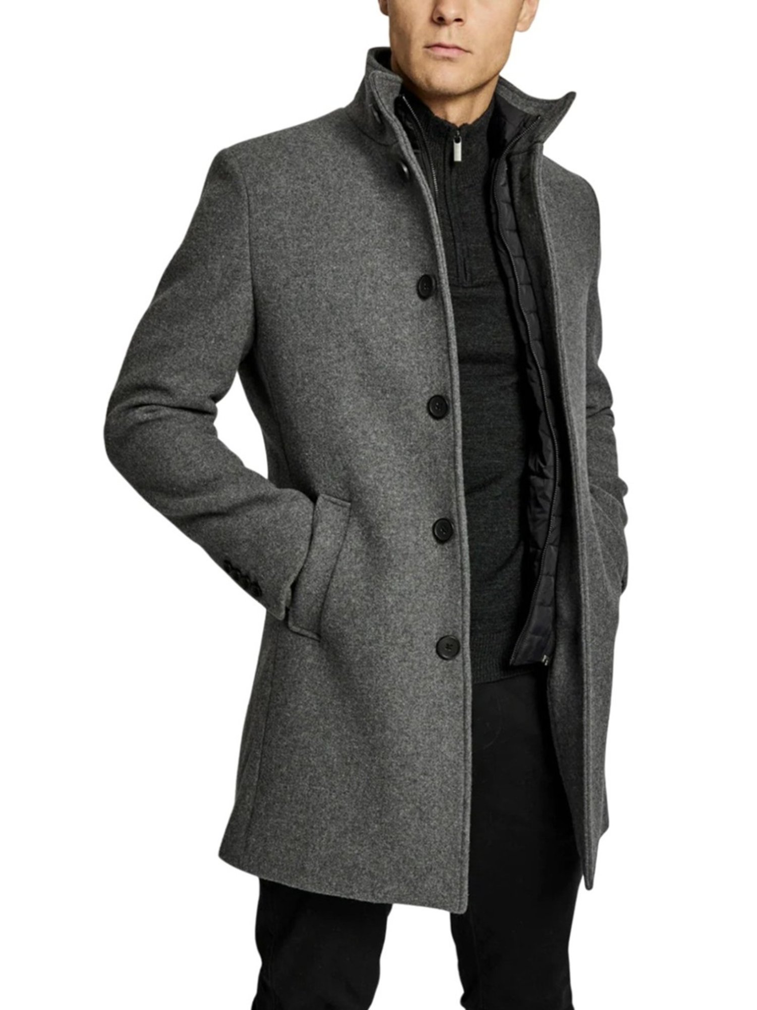 Bruun & Stengade Grey Slim Fit Coats