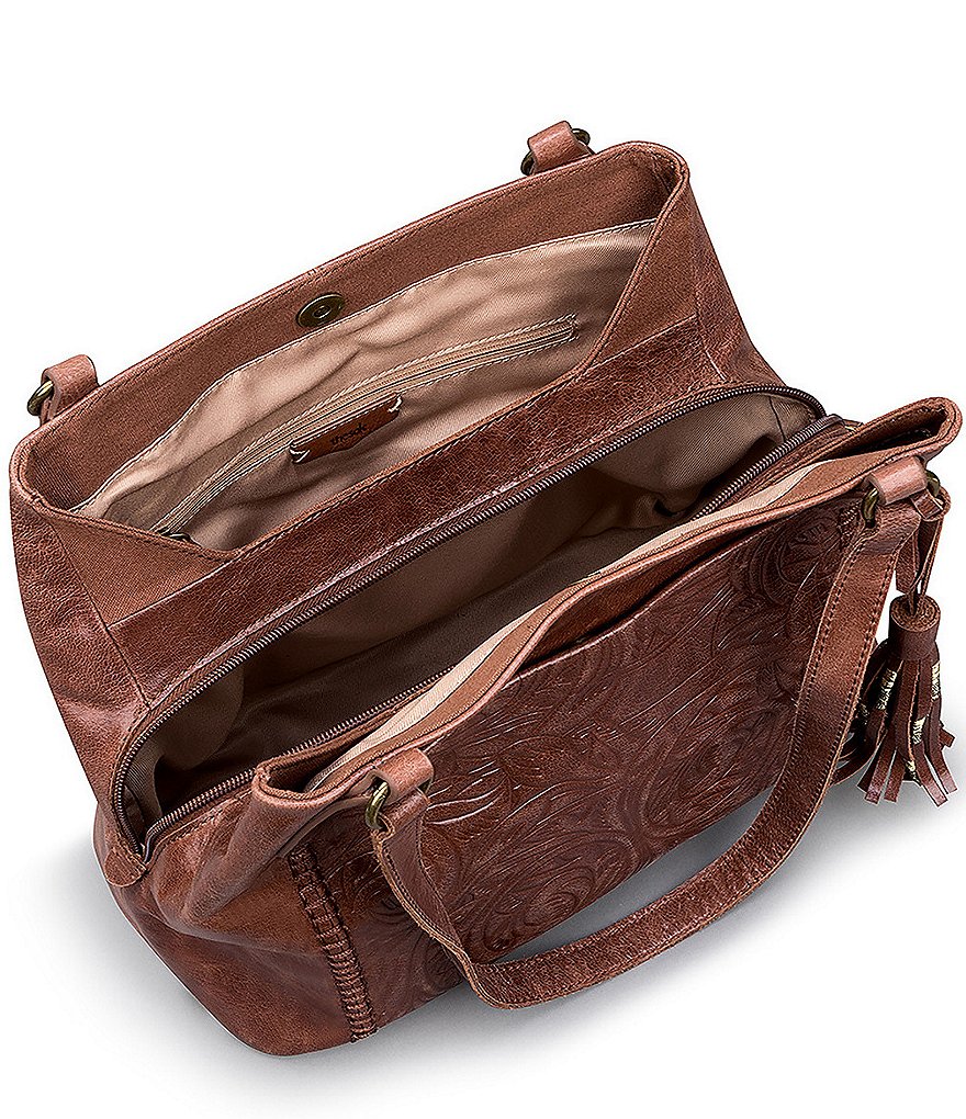 The Sak Embossed Leather Melrose Satchel Bag