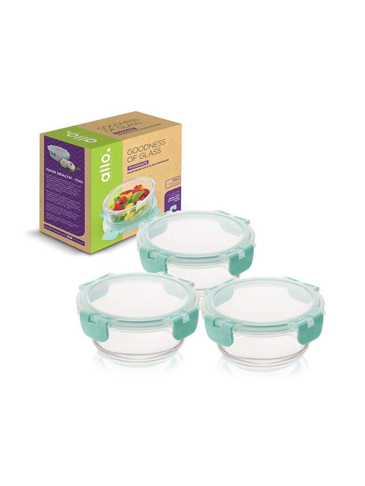 Allo Borosilicate Glass Containers with Lids Microwave Safe Container for Glass Storage Containers