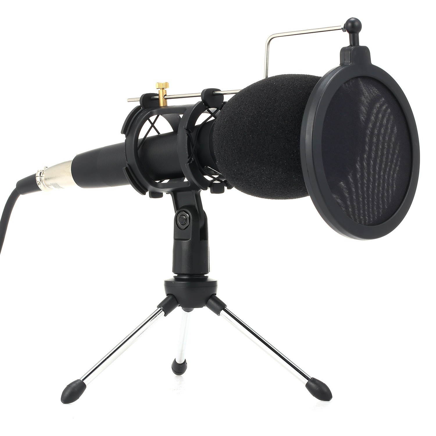 Professional Condenser Microphone with Stand 3.5mm for Computer Phone PC Microphone Mic for Sing Recording Live Broadcast