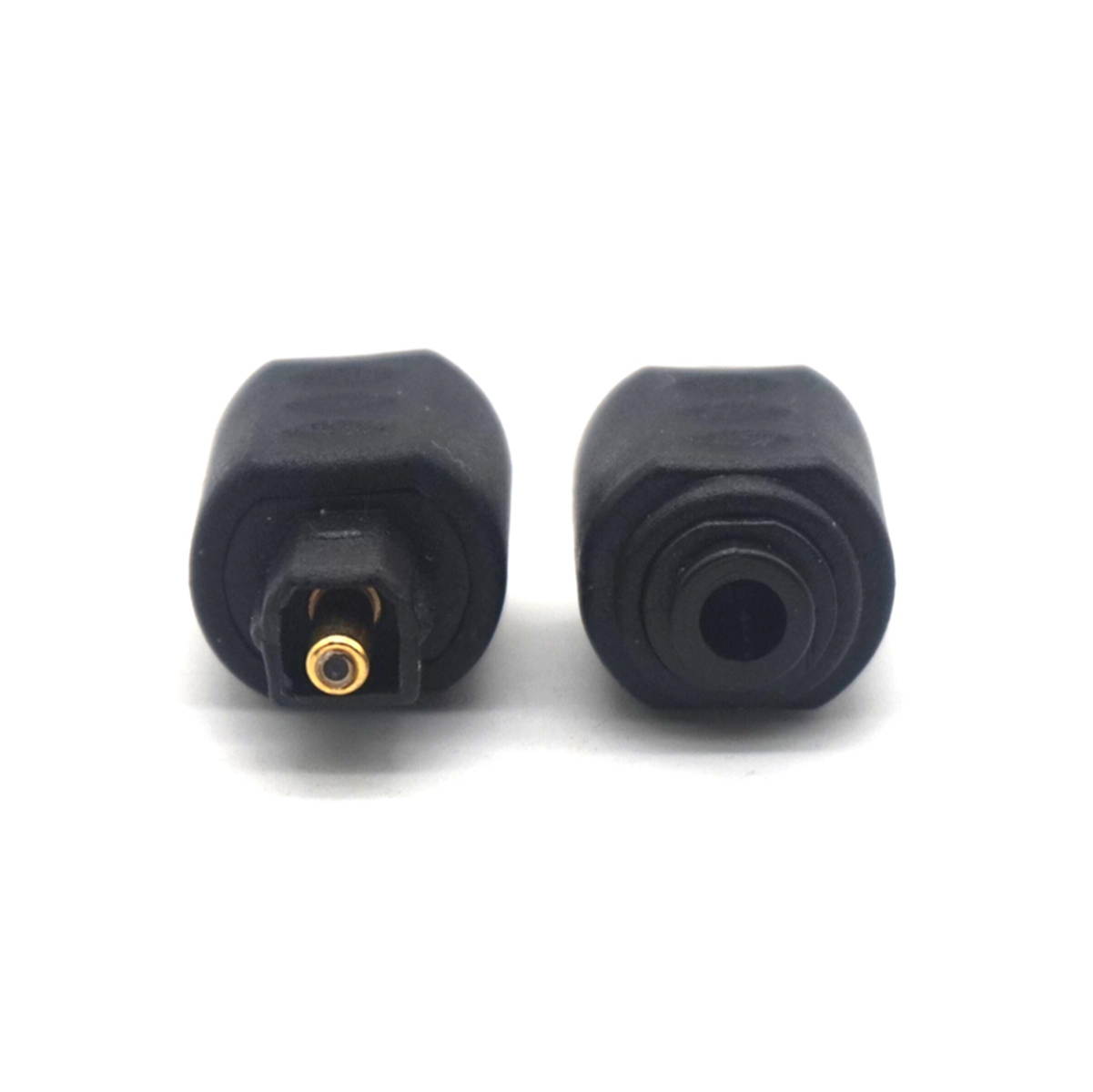 Plugadget 2PCS 3.5mm Black Mini Optical Audio Adapter Female Jack Plug to Digital Toslink Male Plug