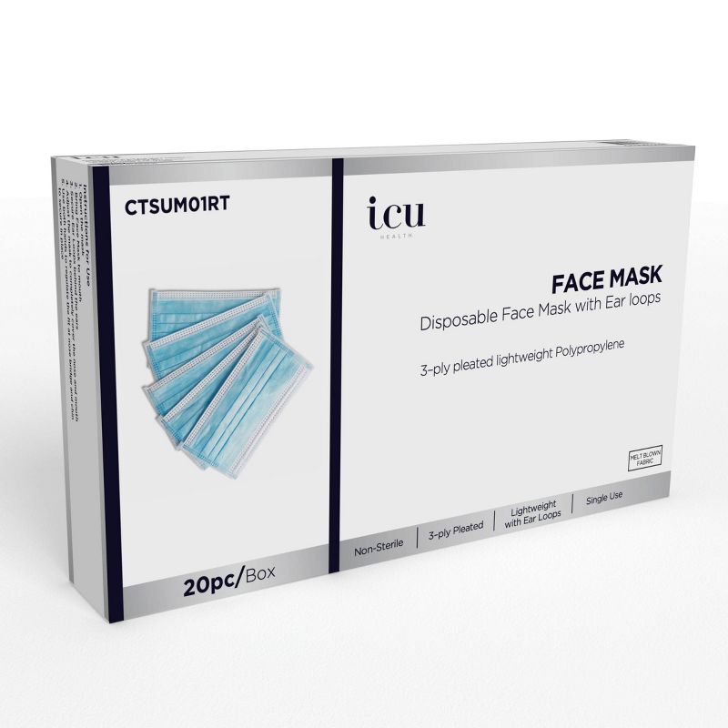 ICU Health Non-Medical Disposable Face Mask – Blue – 20ct