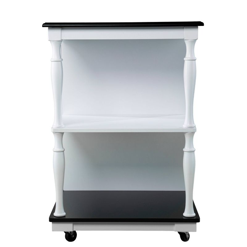 Denrard Rolling Kitchen Island with Storage White/Black - Aiden Lane