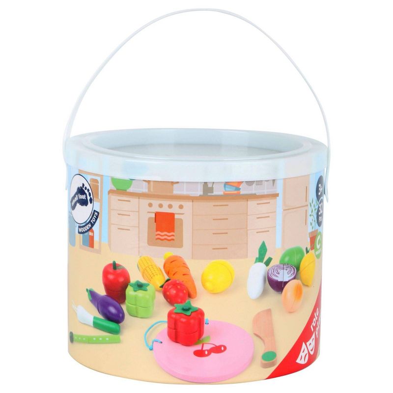 Small Foot Wooden Toys Fruit And Vegetable Magnetic Playset - 32pc