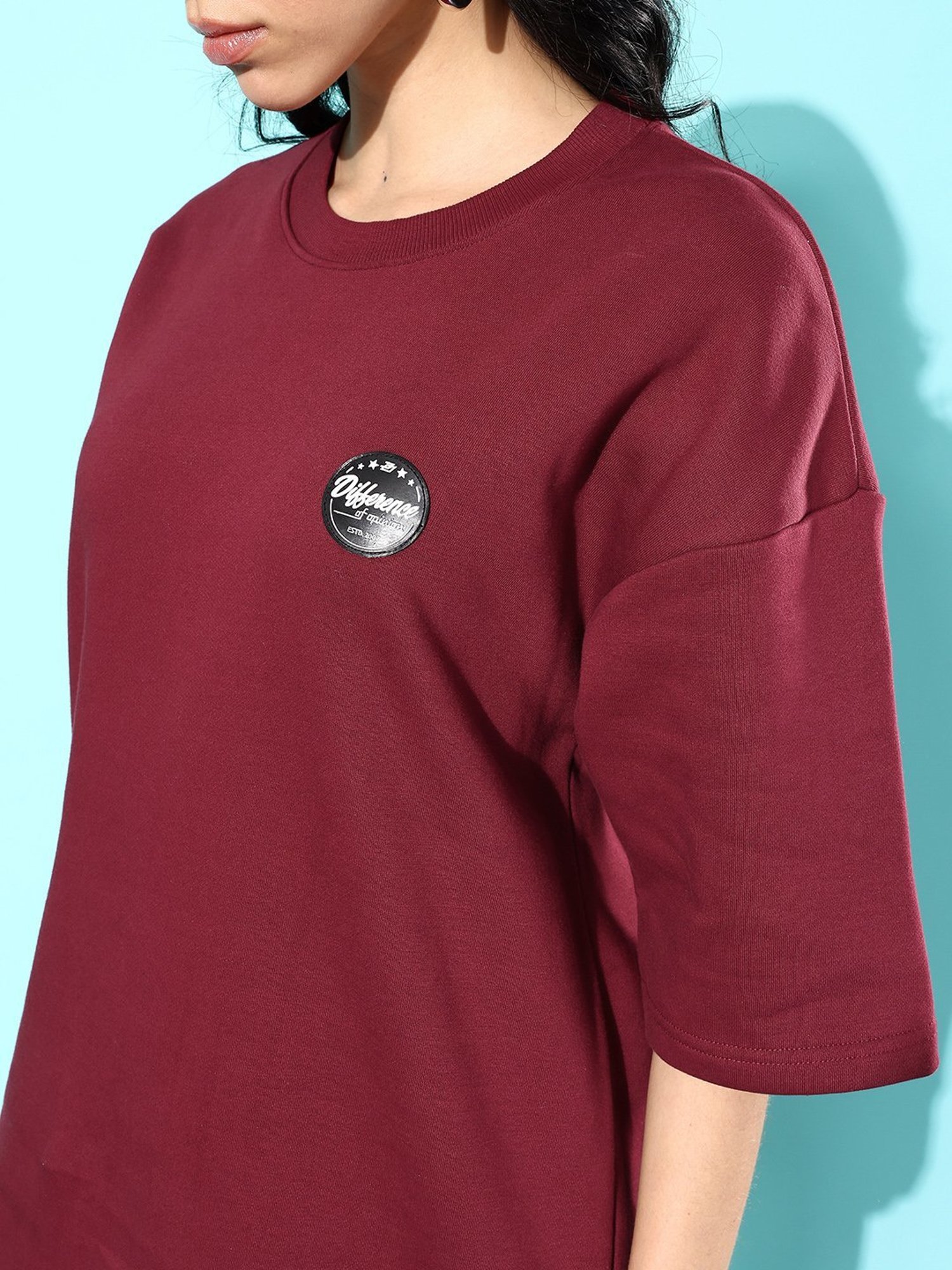Difference of Opinion Maroon Fleece Oversized Sweatshirt