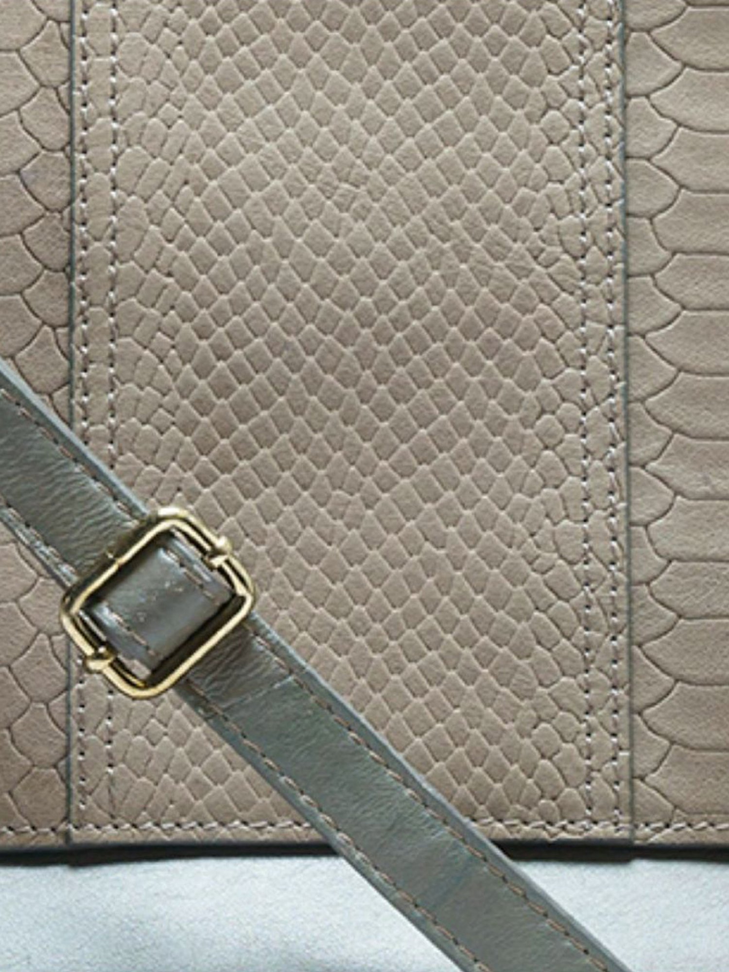 RI2K London Grey Leather Large Textured Satchel Handbag