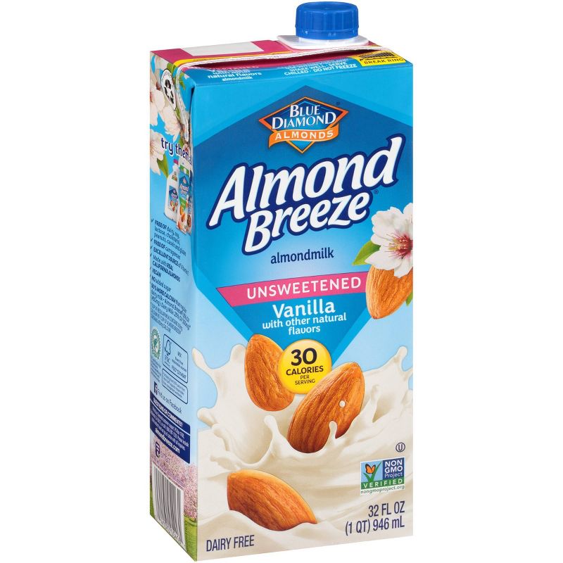 Blue Diamond Almond Breeze Unsweetened Vanilla Almond Milk - 32 fl oz