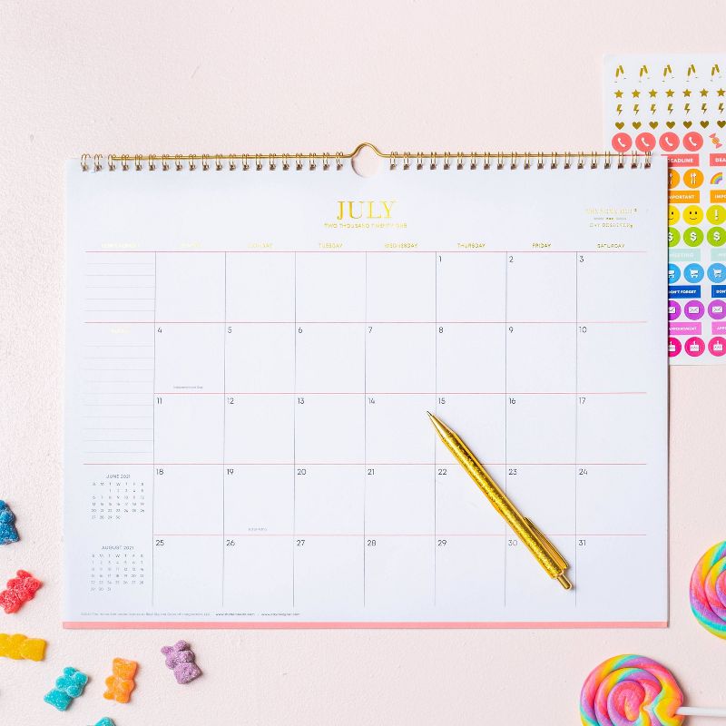 2021-22 Academic Wall Calendar 15"x12" Monthly Wirebound Skinny Mini - The Home Edit