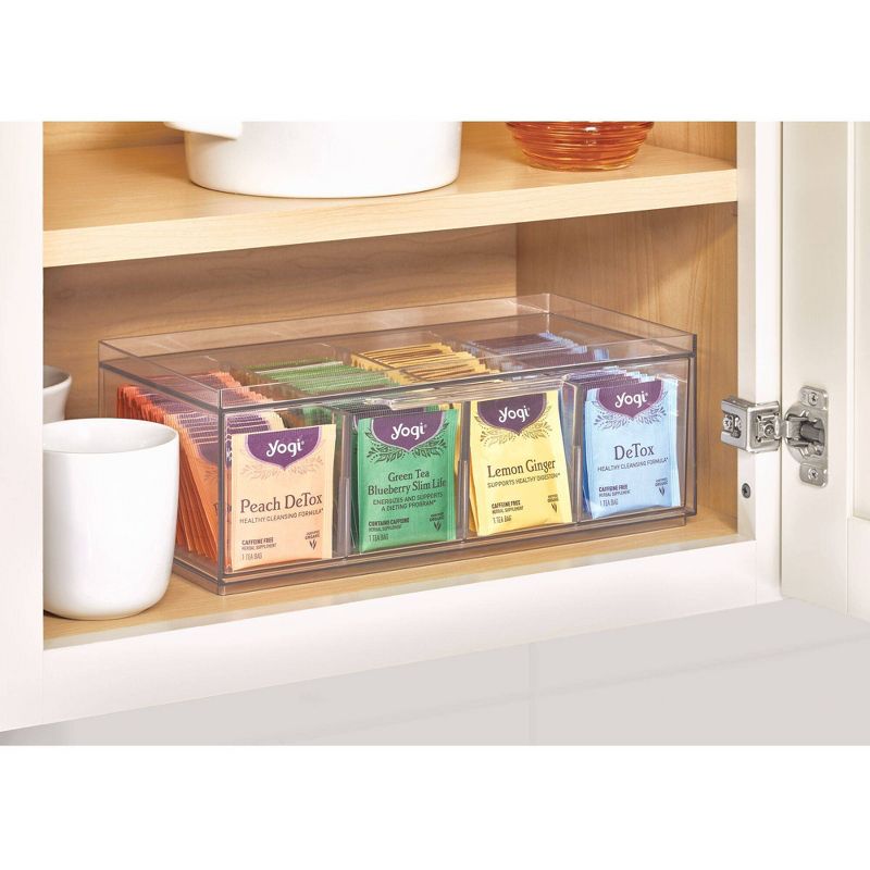 iDESIGN Crisp Tea Storage Organizer Clear