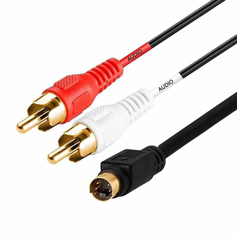 SVideo amp 2RCA Audio Cables Combo 4 Pin SVideo Male Cord Gold Plated 100 Feet