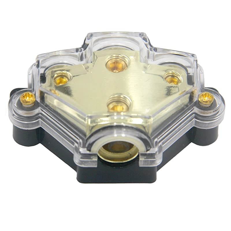 Power Distribution Block, Auto Car Audio Amplifier 1 in 3 Ways Fuse Holder Circuit Protector (3 Way)