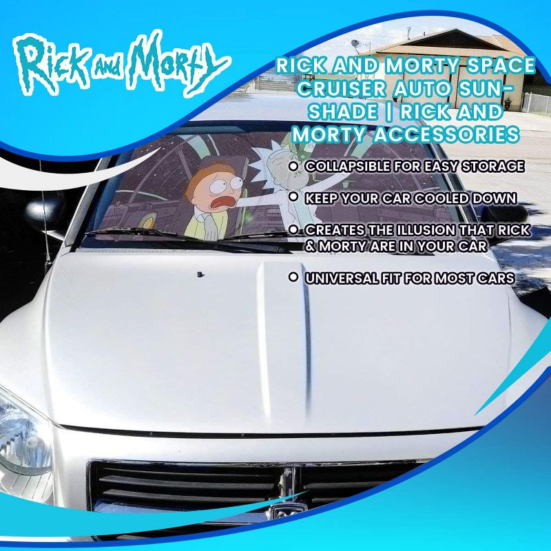 Just Funky Rick and Morty Space Cruiser Auto Sunshade | Rick And Morty Accessories
