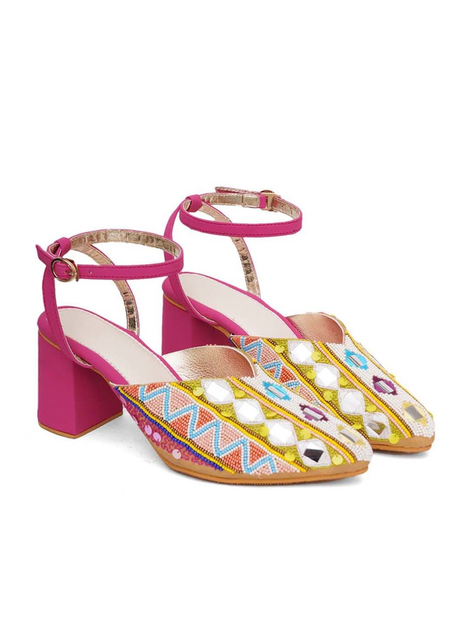 Sole House Women's Pink Ankle Strap Sandals