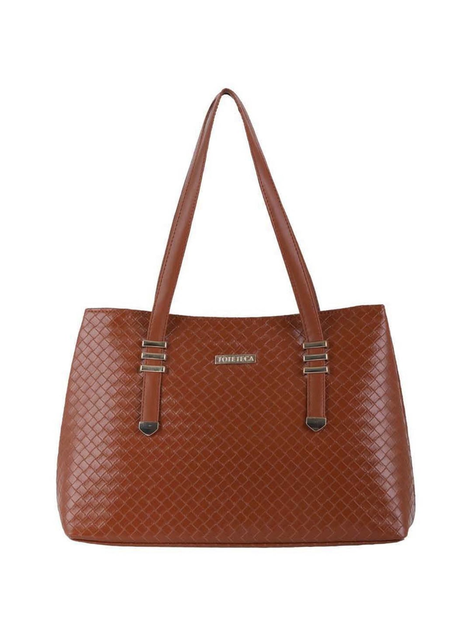 Toteteca Tan Textured Medium Shoulder Bag