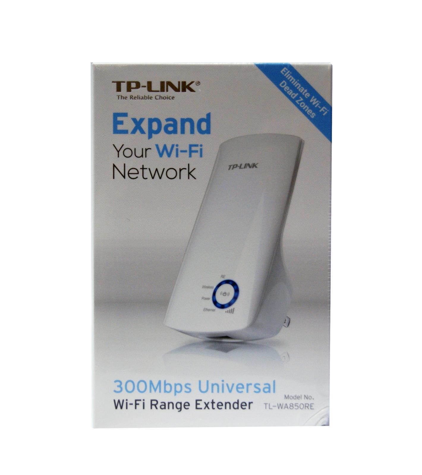 TP-Link N300 Plug n Play WiFi Network Range Extender in White, TLWA850RE