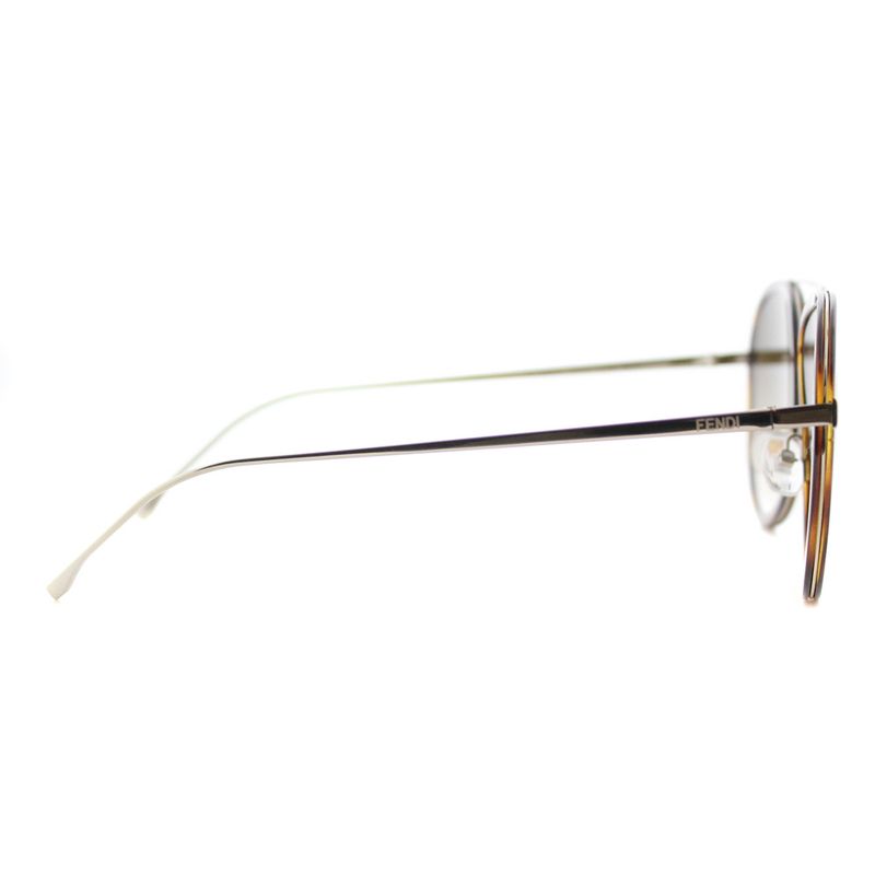 Fendi Funky Angle  V4Z Unisex Aviator Sunglasses Havana Gold 57mm