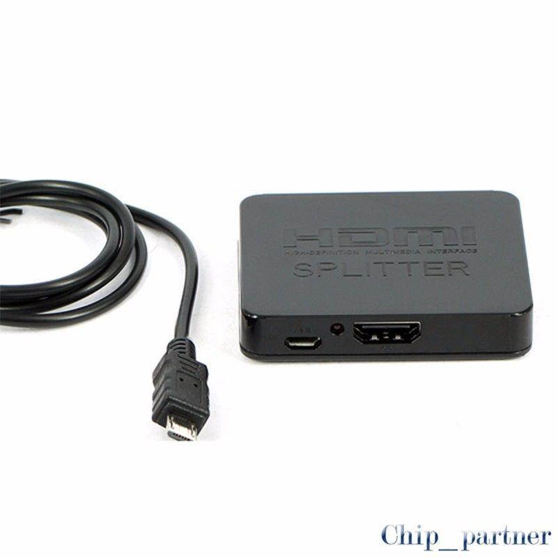 Plastic Shell HD 4K*2K HDMI Splitter/switcher 1 in 2 out support 3D Black