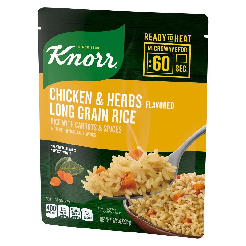 Knorr Ready to Heat Chicken Flavored Long Grain Rice with Herbs - 8.8oz