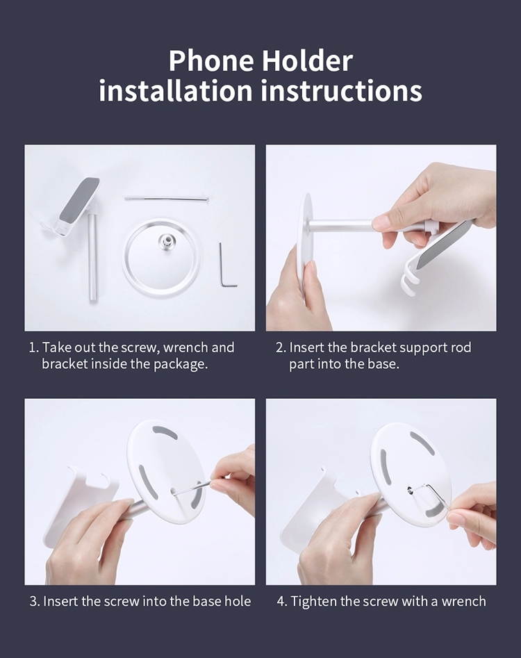 Universal Anti-Slip Aluminium Alloy Tablet Stand Desktop Adjustable Phone Holder Mount For iPad Cellphone Mobile Phone