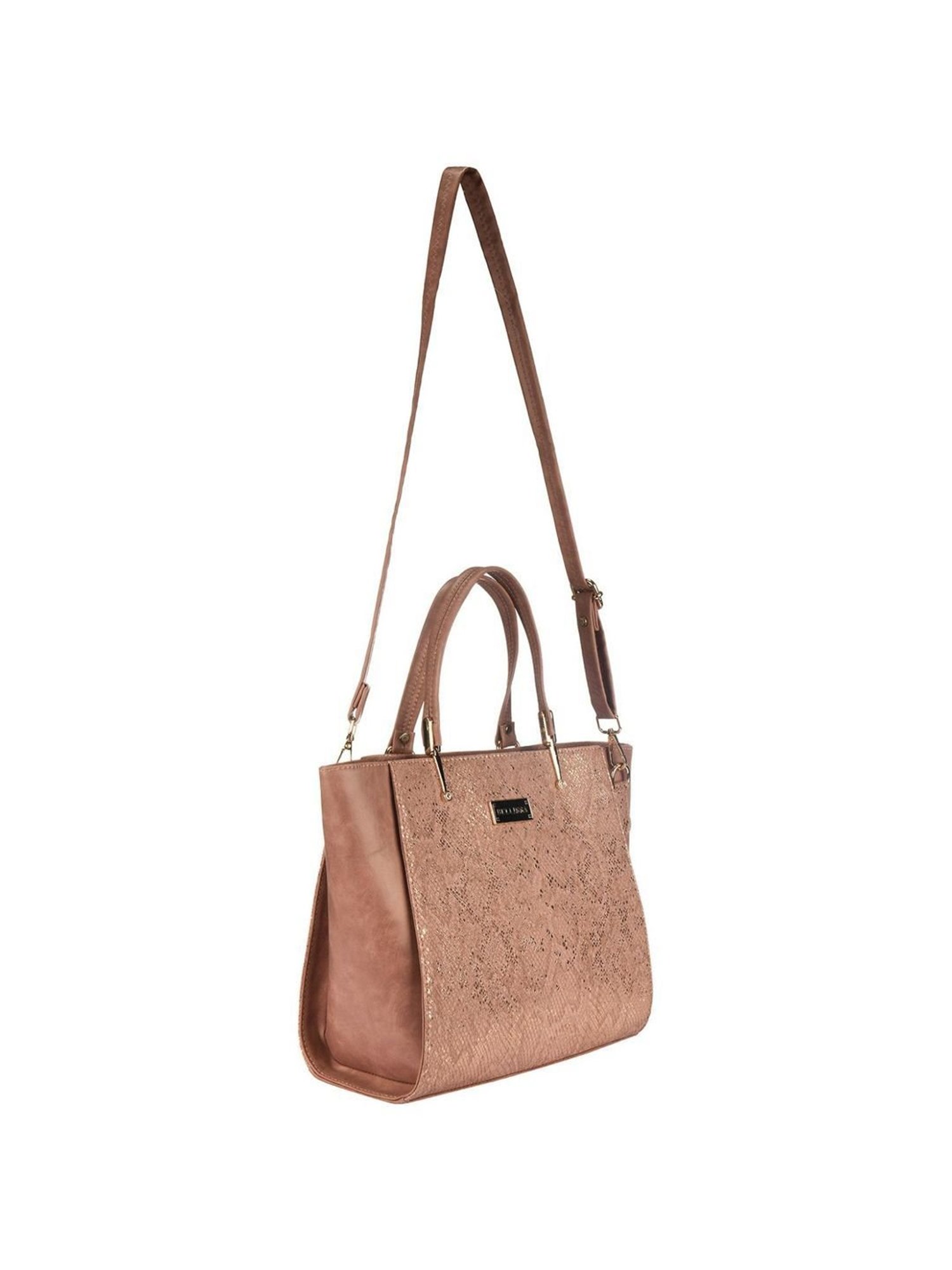 Bellissa Nude Textured Medium Snakeskin Handbag
