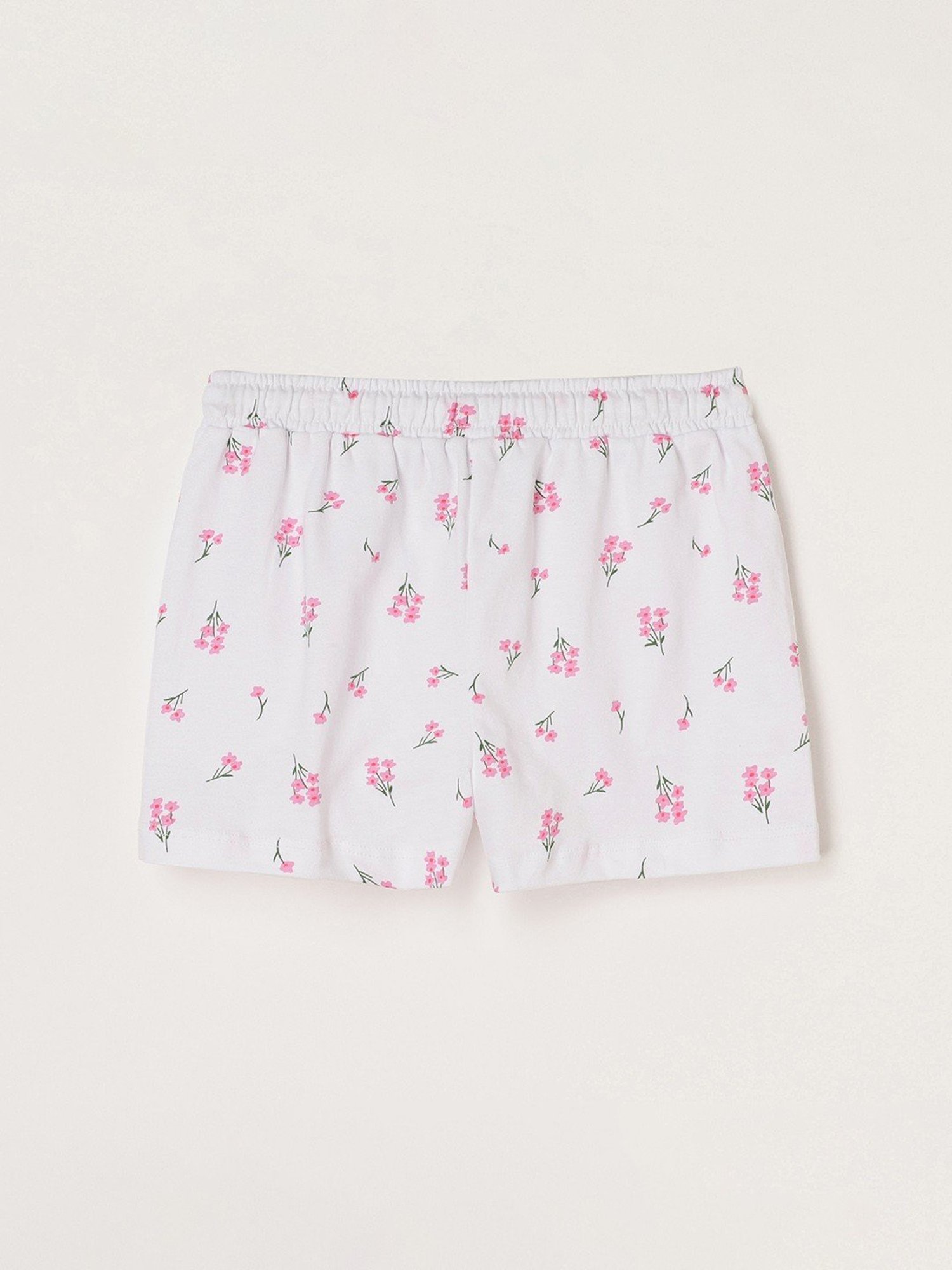 Fame Forever by Lifestyle Kids White & Pink Cotton Floral Print Shorts