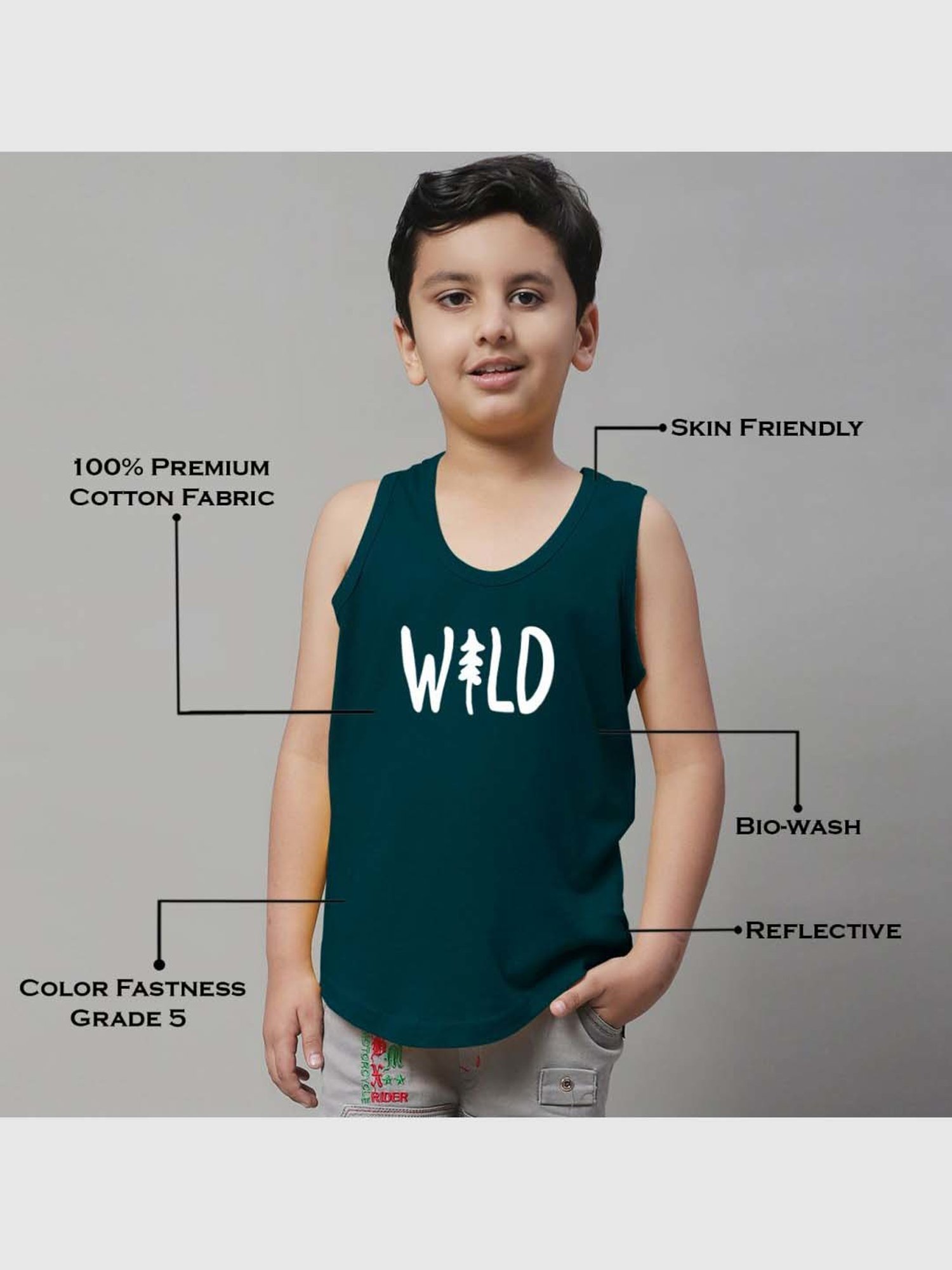 Palm Tree Kids White Printed Vest