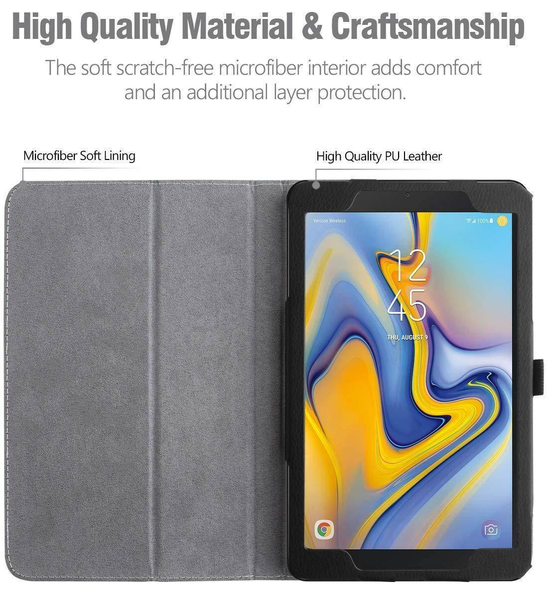 For Galaxy Tab A 8.0" 2018 Case Synthetic Leather Stand Cover Composition Book