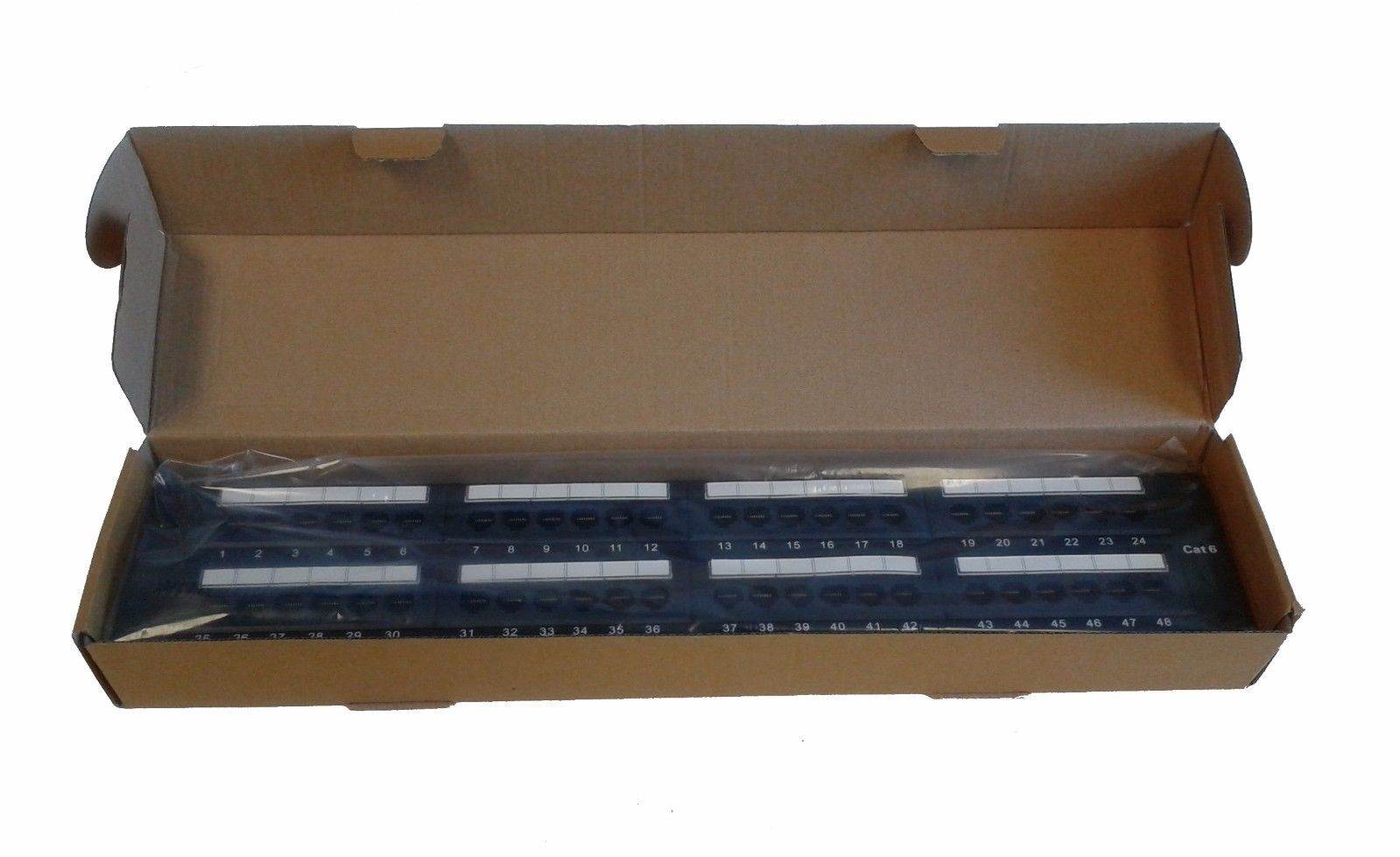Patch panel CAT6 UTP 48 port 5-pack 2U 110 IDC T568A & B 22~24AWG unshielded