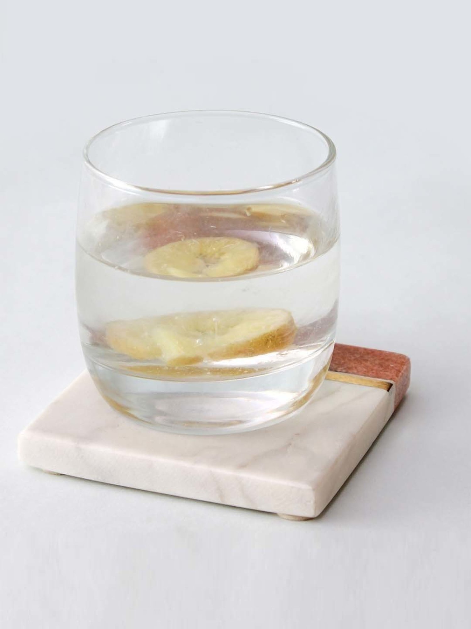 House This Beach White & Brown Marble Coaster - Set of 4