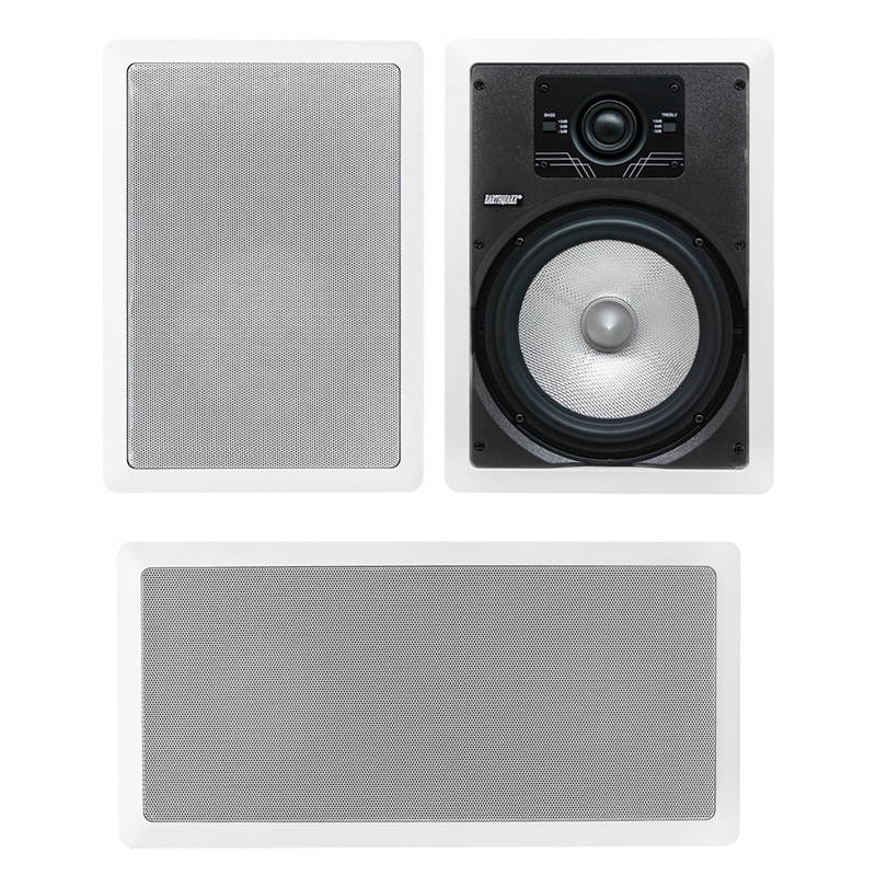 Earthquake Sound Image 5.25" Center Channel + Pair 2-Way 8" In-Wall Speaker