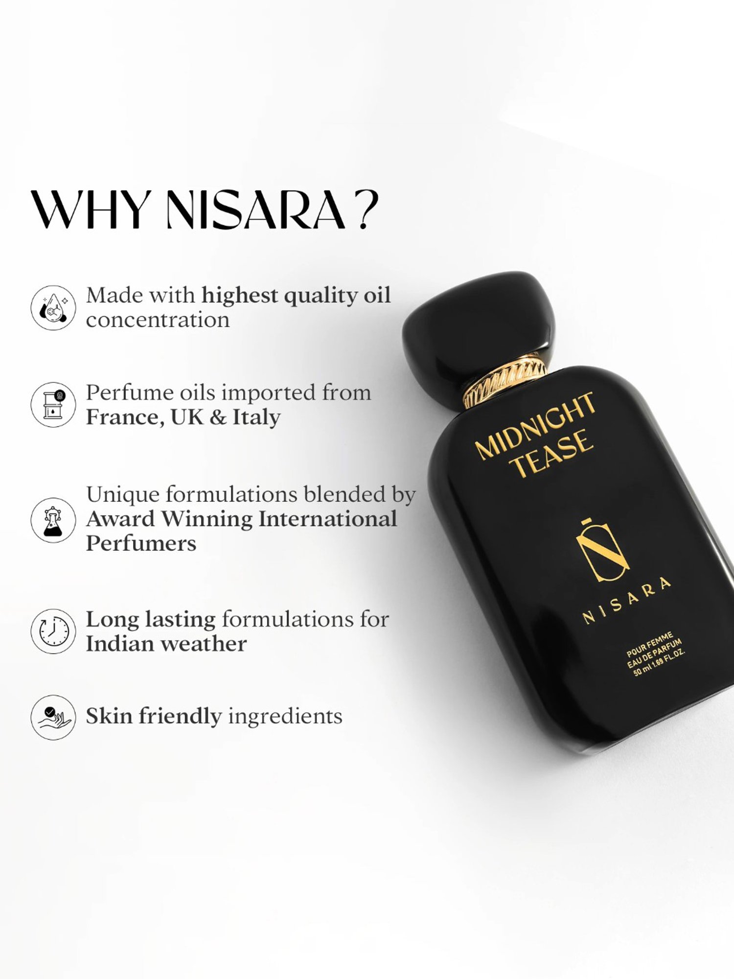 NISARA Midnight Tease Eau de Parfum for Women - 50 ml