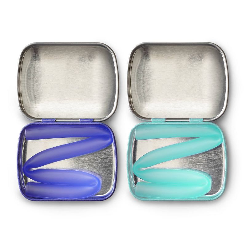 GoSili 2pk Standard Straw Tins - Violet/Mint