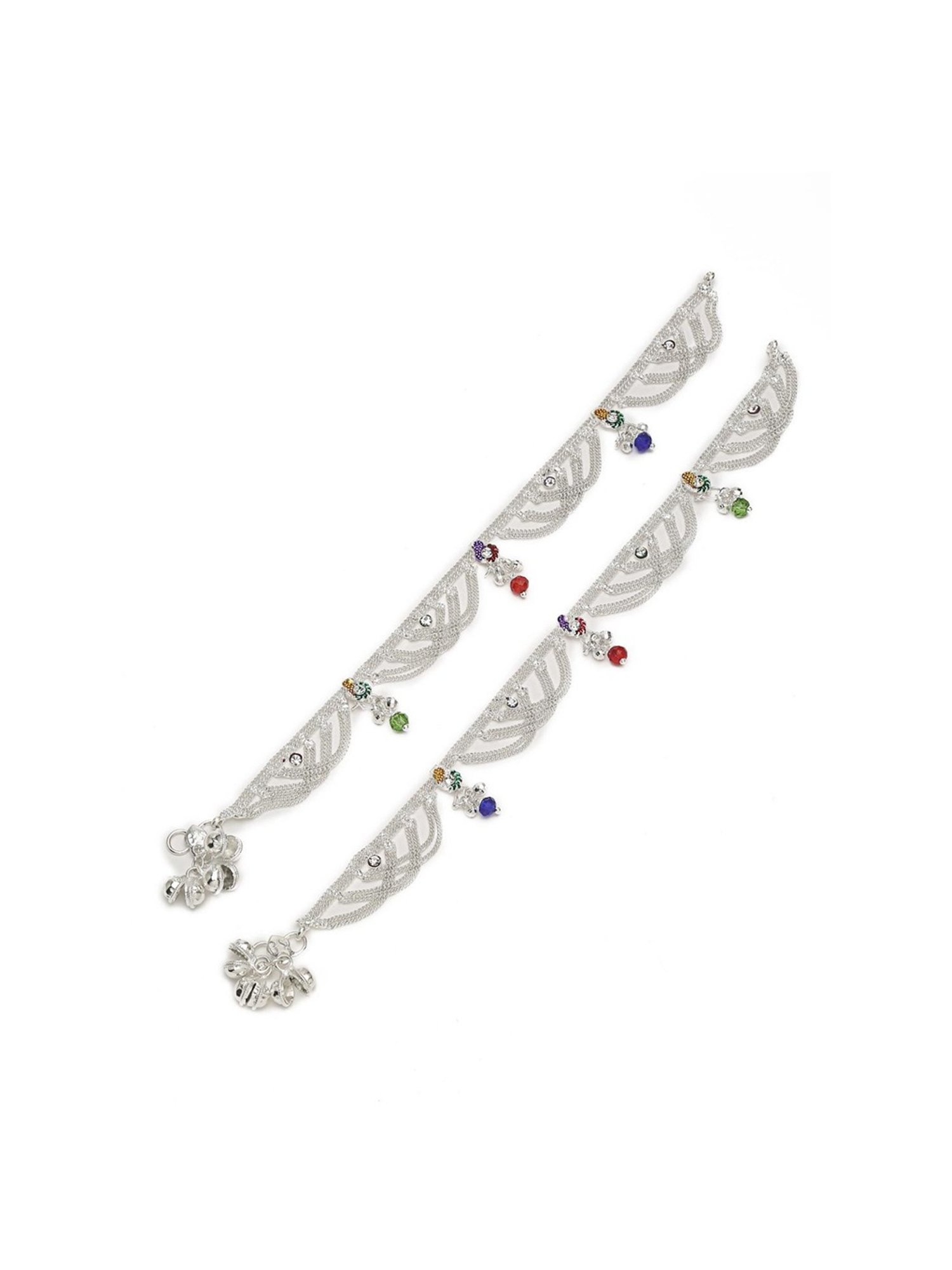 YouBella Gold-Plated Copper Strand Stylish Party Wear Anklets for Women - Set of 2