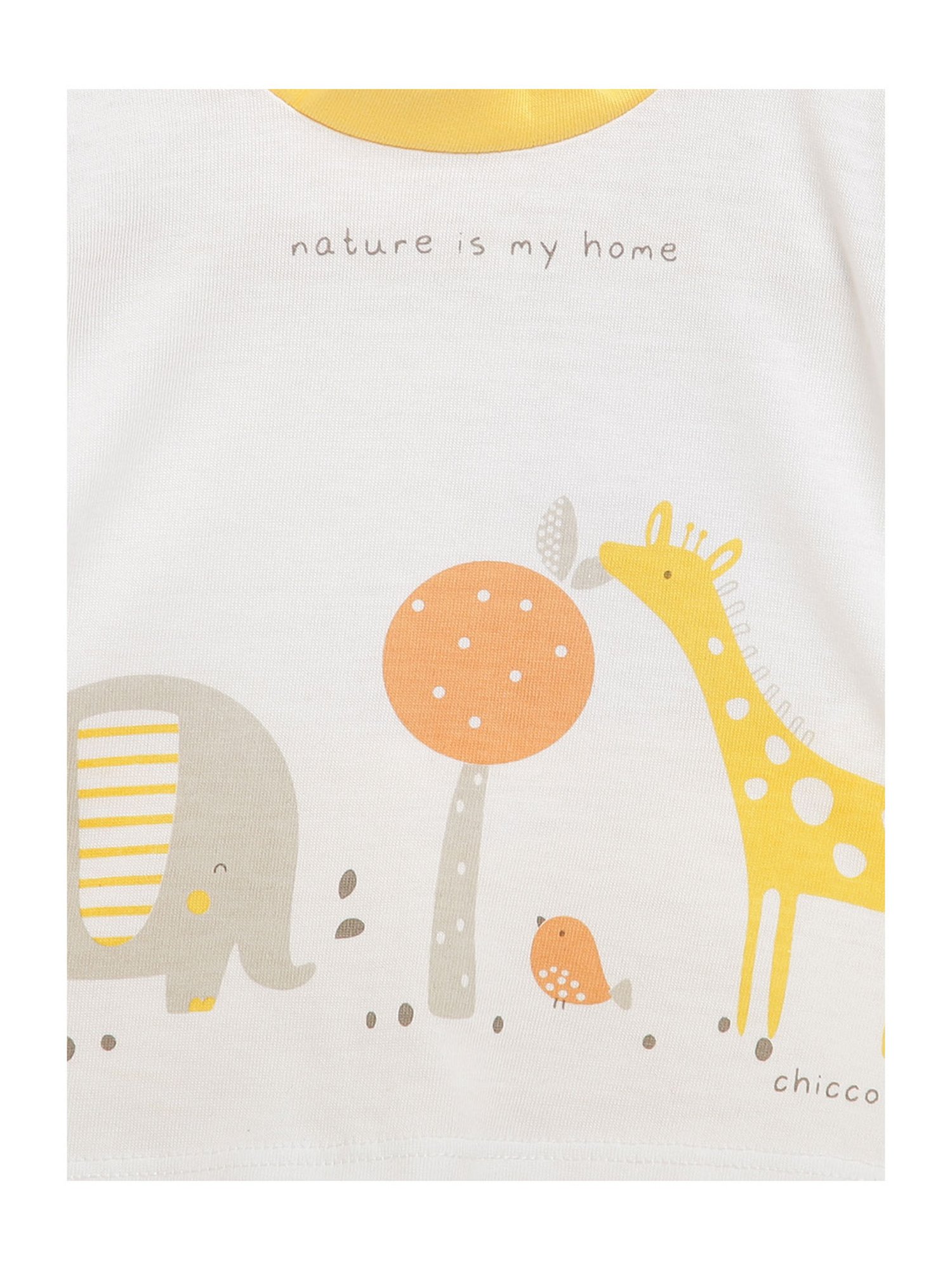 Chicco Kids White & Yellow Printed T-Shirt with Pants