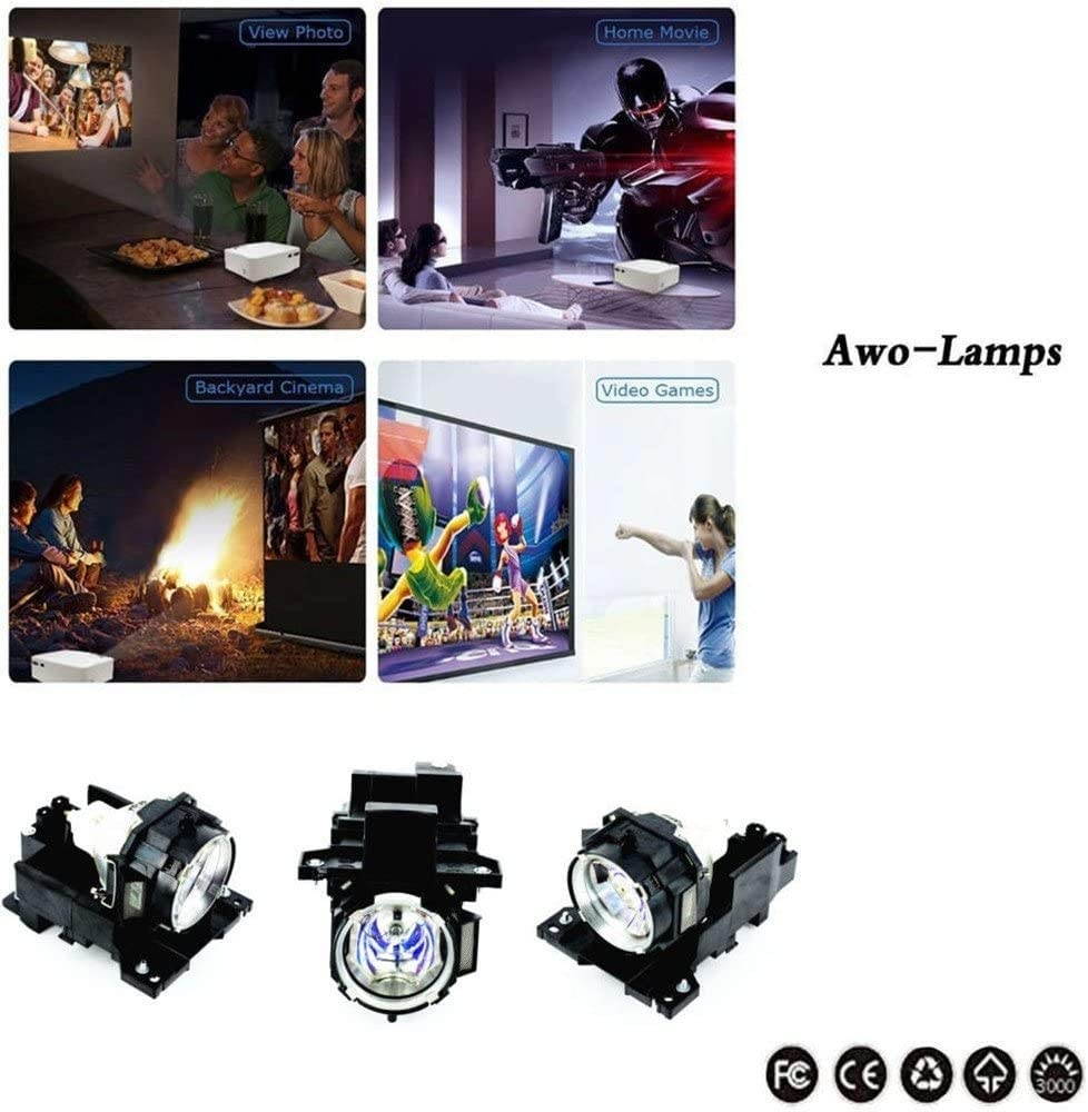 AWO DT00771 / RLC-021/78-6969-9893-5 Replacement Lamp Bulb with Housing for HITACHI CP-X505,CP-X605,CP-X608 for Ask C445,C445+ for VIEWSONIC PJ1158 for 3M X90/W