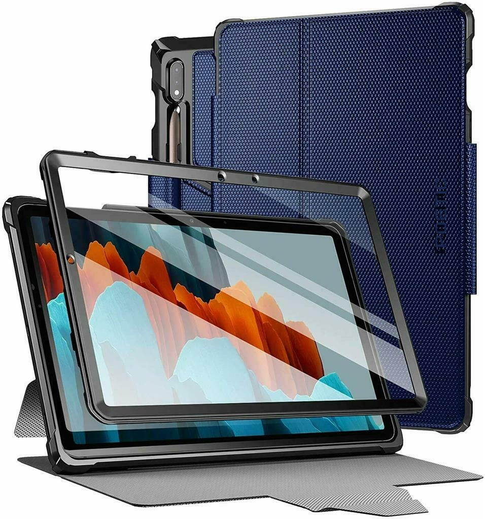 Poetic Smart Case For Galaxy Tab S7 Tablet Cover w/Built-in Kickstand Navy Blue