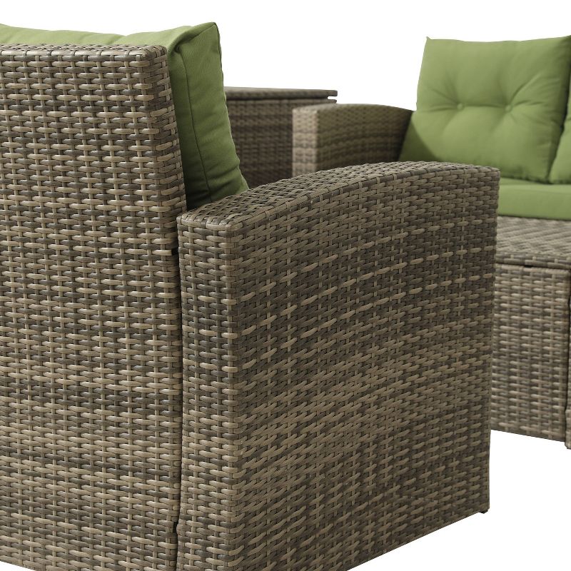 Draper 5pc Sectional Set with Sunbrella - Sage - Leisure Made