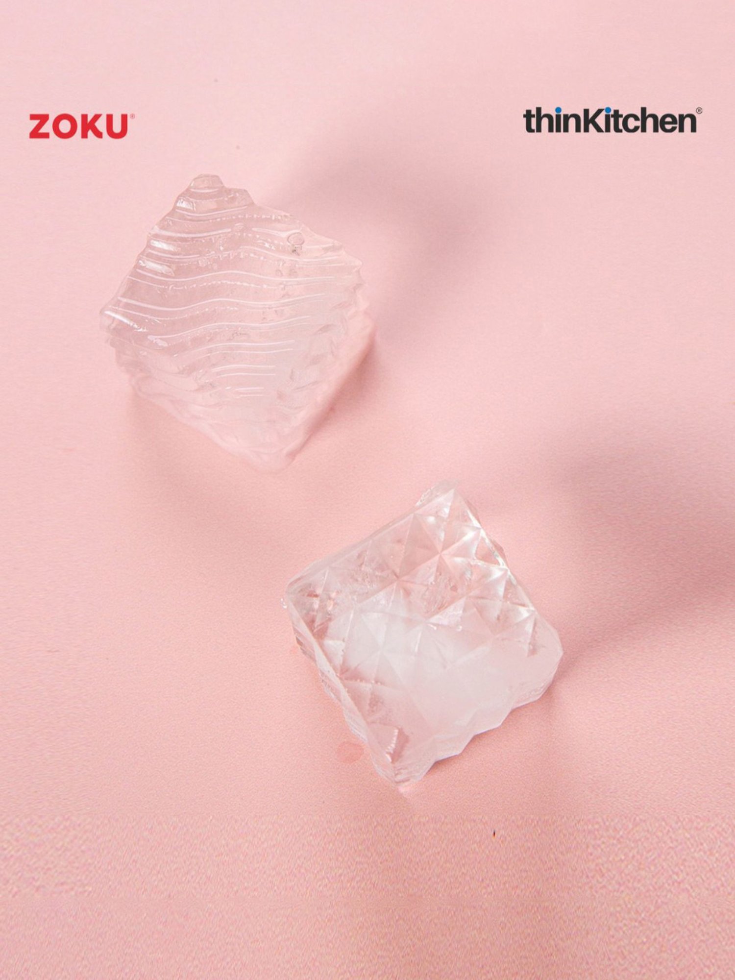 ZOKU Red Silicone Unique Ice Molds with Lid